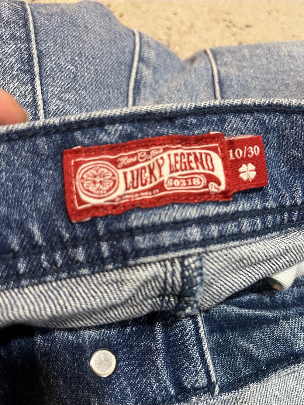 LUCKY BRAND LUCKY LEGEND HIGH RISE WIDE LEG PATCH POCKET DENIM JEANS BLU SIZE 10 - Picture 7 of 13